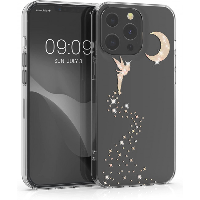 KW iPhone 13 Pro Θήκη Σιλικόνης TPU Design Glittery Fairy - Διάφανη / Rose Gold - 57144.01