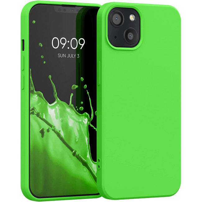 KW iPhone 13 Θήκη Σιλικόνης Rubberized TPU - Lime Green - 55948.159