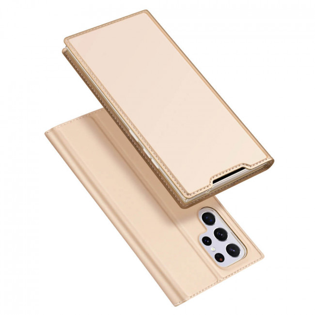 Dux Ducis Samsung Galaxy S22 Ultra Flip Stand Case Θήκη Βιβλίο - Gold