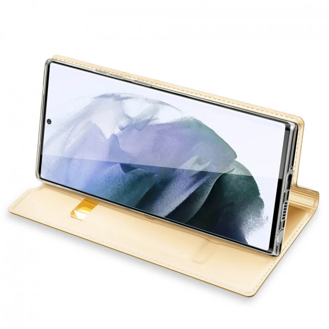 Dux Ducis Samsung Galaxy S22 Ultra Flip Stand Case Θήκη Βιβλίο - Gold