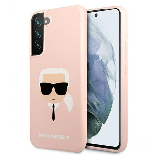 Karl Lagerfeld Samsung Galaxy S22 Plus Silicone Karl's Head Θήκη Σιλικόνης - Pink - KLHCS22MSLKHPI