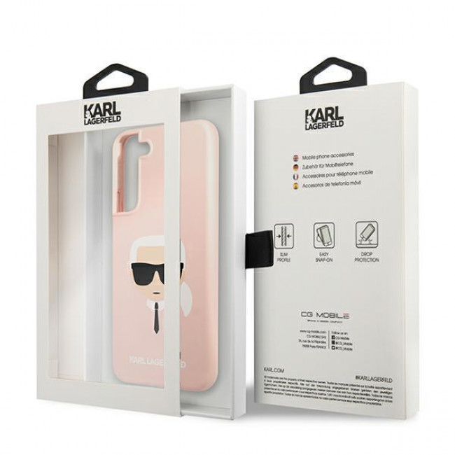 Karl Lagerfeld Samsung Galaxy S22 Plus Silicone Karl's Head Θήκη Σιλικόνης - Pink - KLHCS22MSLKHPI