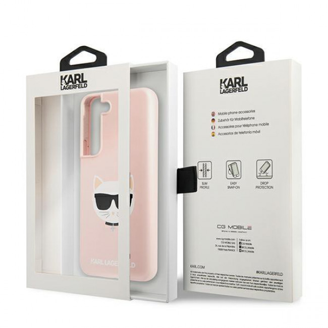 Karl Lagerfeld Samsung Galaxy S22 Plus Silicone Choupette Head Θήκη Σιλικόνης - Pink - KLHCS22MSLCHPI