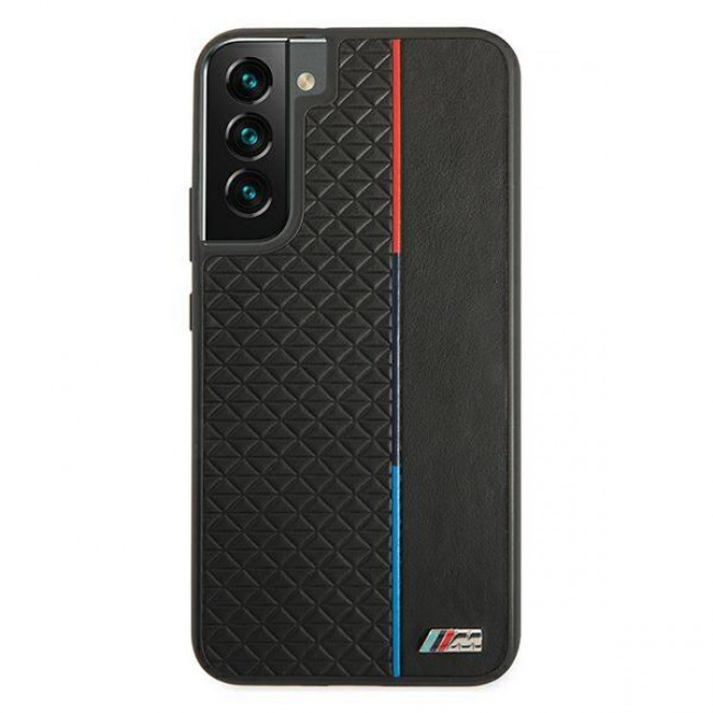 BMW Samsung Galaxy S22 Plus M Collection Triangles Σκληρή Θήκη με Πλαίσιο Σιλικόνης - Black