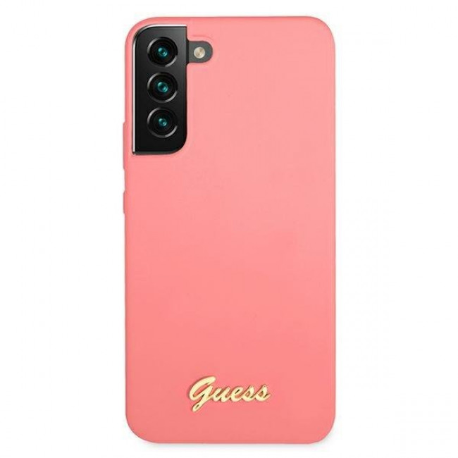 Guess Samsung Galaxy S22 Plus Silicone Script Metal Logo Θήκη Σιλικόνης - Fuchsia - GUHCS22MLSLMGFU