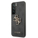 Guess Samsung Galaxy S22 - 4G Big Metal Logo Σκληρή Θήκη με Επένδυση Συνθετικού Δέρματος - Grey - GUHCS22S4GMGGR