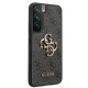 Guess Samsung Galaxy S22 - 4G Big Metal Logo Σκληρή Θήκη με Επένδυση Συνθετικού Δέρματος - Grey - GUHCS22S4GMGGR