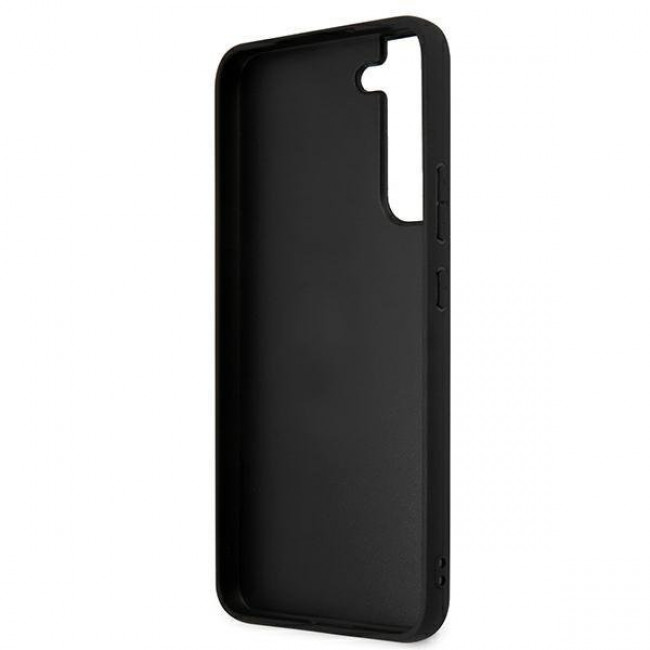 Karl Lagerfeld Samsung Galaxy S22 Plus - Saffiano Ikonik Karl's Head Patch Σκληρή Θήκη με Επένδυση Συνθετικού Δέρματος και Πλαίσιο Σιλικόνης - Grey - KLHCS22MOKPG