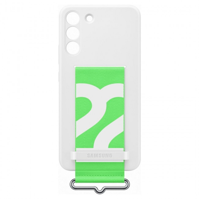 Samsung Silicone Strap Cover Samsung Galaxy S22 Plus Θήκη Σιλικόνης - White / Green - EF-GS906TWEGWW