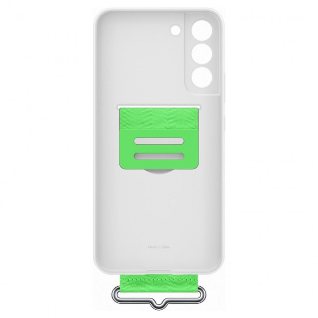 Samsung Silicone Strap Cover Samsung Galaxy S22 Plus Θήκη Σιλικόνης - White / Green - EF-GS906TWEGWW