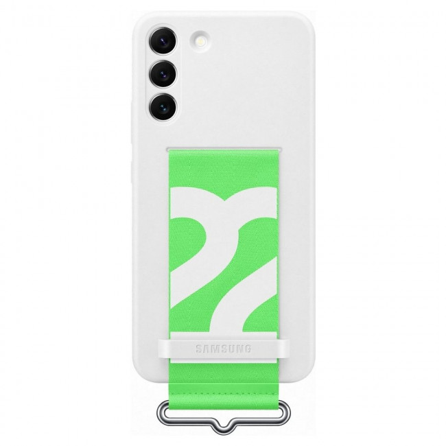 Samsung Silicone Strap Cover Samsung Galaxy S22 Plus Θήκη Σιλικόνης - White / Green - EF-GS906TWEGWW