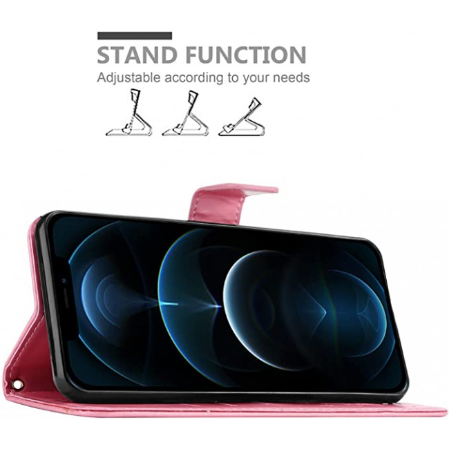 Cadorabo iPhone 13 Pro Θήκη Πορτοφόλι Stand από Δερματίνη - Floral - Pink