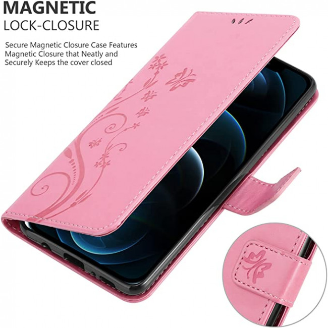 Cadorabo iPhone 13 Pro Θήκη Πορτοφόλι Stand από Δερματίνη - Floral - Pink