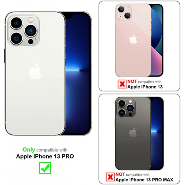 Cadorabo iPhone 13 Pro Θήκη Με Πλαίσιο Σιλικόνης και Γυαλί σε Ριγέ Εμφάνιση - Cobalt Purple