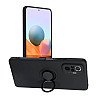 Forcell Xiaomi Redmi Note 11 / Redmi Note 11S Θήκη Σιλικόνης με Δαχτυλίδι Συγκράτησης - Black