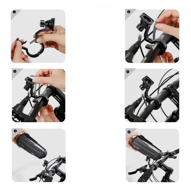 Tech-Protect XT3S Bike Mount Universal Τσάντα Αποθήκευσης για Τιμόνι Ποδηλάτου - 0,6L - Black