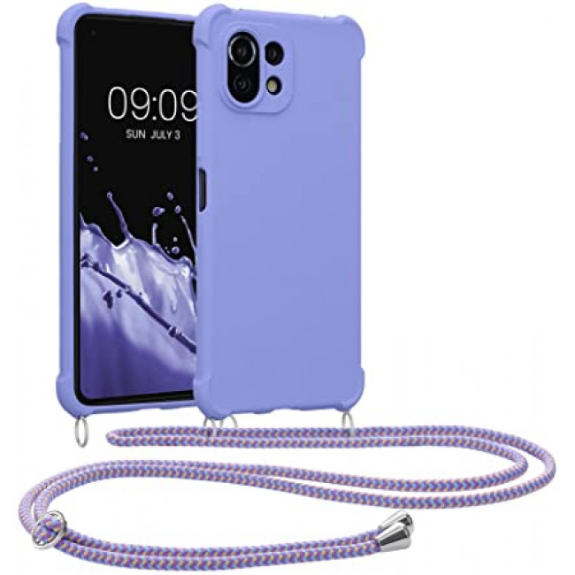 KW Xiaomi Mi 11 Lite / Mi 11 Lite 5G Θήκη Σιλικόνης TPU με Λουράκι - Lavender - 55902.108