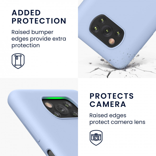 KW Xiaomi Poco X3 NFC / Poco X3 Pro Θήκη Σιλικόνης Rubber TPU - Light Blue Matte - 54345.58