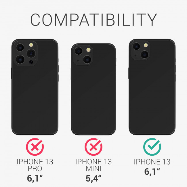 KW iPhone 13 Rubberized Matte Σκληρή Θήκη με Πλαίσιο Σιλικόνης - Διάφανη / Bue Matte - 57459.17