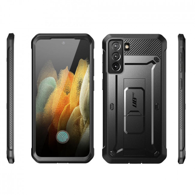 Supcase Samsung Galaxy S21 FE Unicorn Beetle Pro Σκληρή Θήκη με Προστασία Οθόνης και Stand - Black