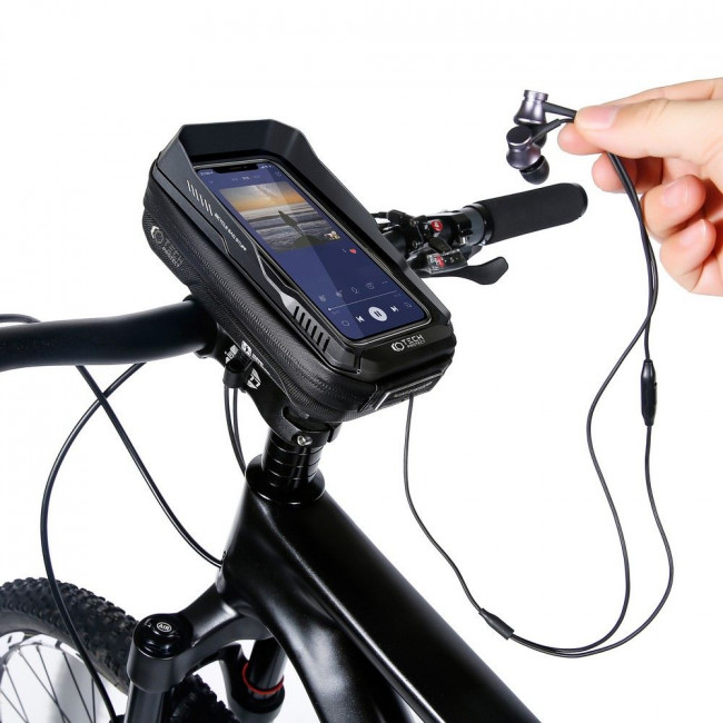 Tech-Protect XT3 Bike Mount Universal Τσάντα Αποθήκευσης για Τιμόνι Ποδηλάτου - 0,6L - Black