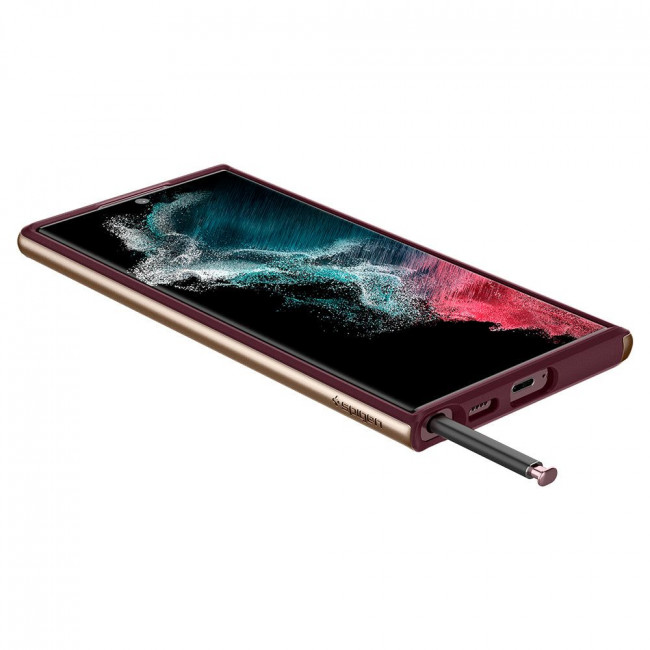 Spigen Samsung Galaxy S22 Ultra Neo Hybrid Θήκη με Σκληρό Πλαίσιο - Burgundy