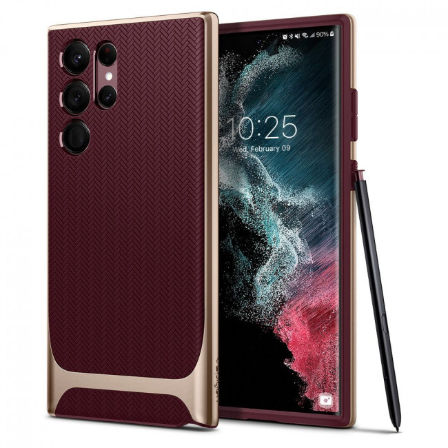 Spigen Samsung Galaxy S22 Ultra Neo Hybrid Θήκη με Σκληρό Πλαίσιο - Burgundy