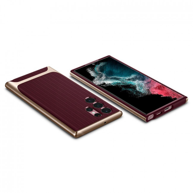 Spigen Samsung Galaxy S22 Ultra Neo Hybrid Θήκη με Σκληρό Πλαίσιο - Burgundy