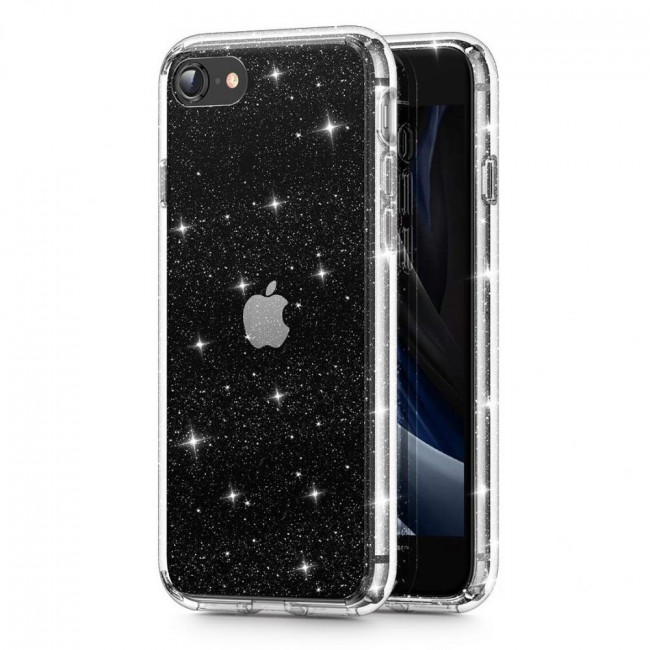 Tech-Protect iPhone SE 2022 / SE 2020 / 7 / 8 Glitter Σκληρή Θήκη με Πλαίσιο Σιλικόνης - Διάφανη