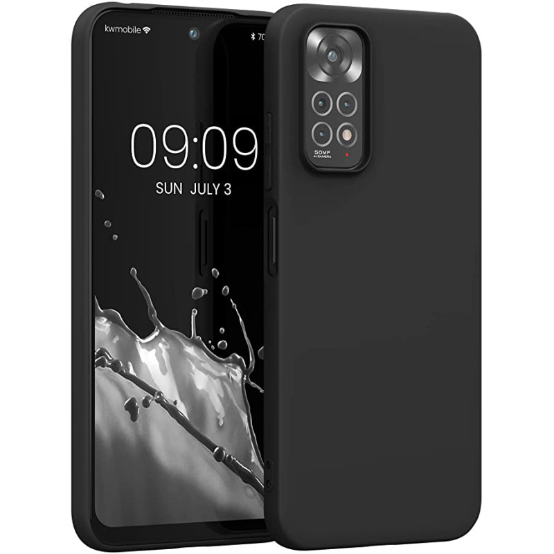 KW Xiaomi Redmi Note 11 / Redmi Note 11S Θήκη Σιλικόνης TPU - Black Matte - 57368.47