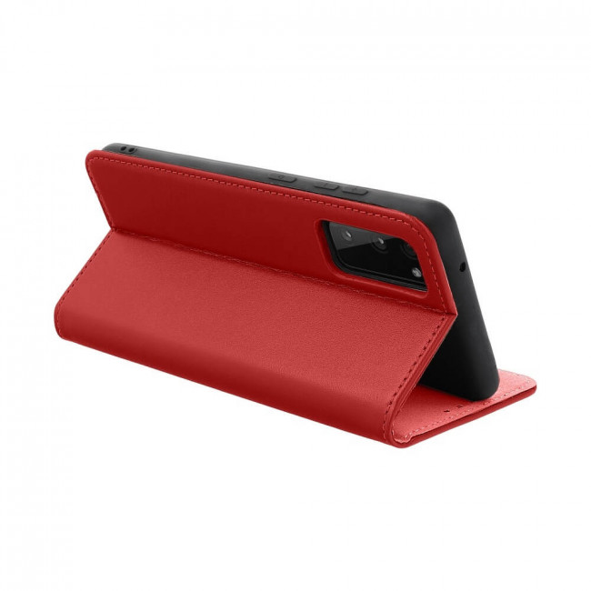 Forcell Xiaomi Redmi Note 11 / Redmi Note 11S Smart Pro Θήκη Βιβλίο Stand από Γνήσιο Δέρμα - Burgundy