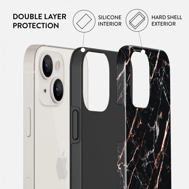 Burga iPhone 13 Fashion Tough Σκληρή Θήκη - Rose Gold Marble