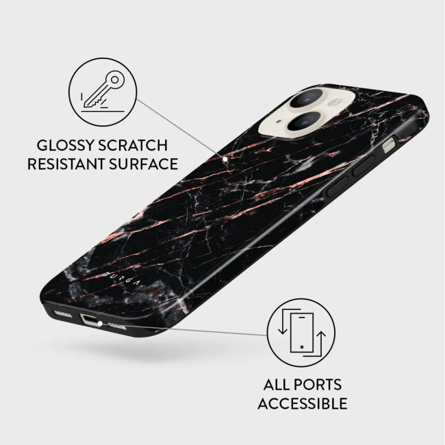 Burga iPhone 13 Fashion Tough Σκληρή Θήκη - Rose Gold Marble