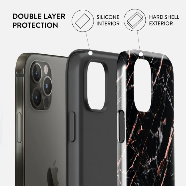 Burga iPhone 12 Pro Max Fashion Tough Σκληρή Θήκη - Rose Gold Marble