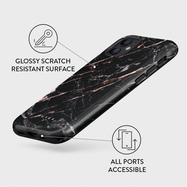 Burga iPhone 12 / 12 Pro Fashion Tough Σκληρή Θήκη - Rose Gold Marble