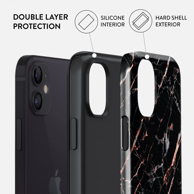 Burga iPhone 12 / 12 Pro Fashion Tough Σκληρή Θήκη - Rose Gold Marble