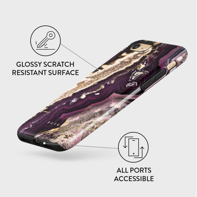 Burga iPhone SE 2022 / SE 2020 / 7 / 8 Fashion Tough Σκληρή Θήκη - Purple Skies