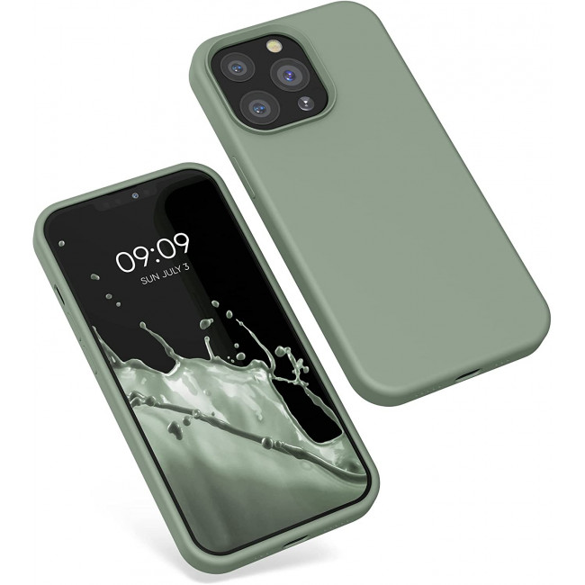 KW iPhone 13 Pro Θήκη Σιλικόνης Rubberized TPU - Grey Green - 55880.172