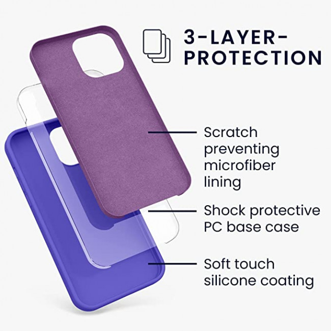 KW iPhone 13 Pro Max Θήκη Σιλικόνης Rubberized TPU - Blue Violet - 55881.234