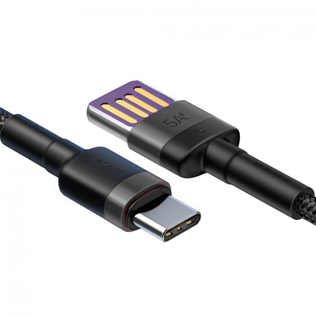 Baseus Cafule HW Cable Type-C 40W - Καλώδιο Γρήγορης Φόρτισης Type-C 1M - Black / Grey - CATKLF-PG1