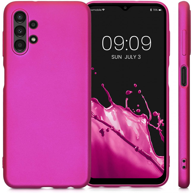 KW Samsung Galaxy A13 4G Θήκη Σιλικόνης TPU - Metallic Pink - 57956.65