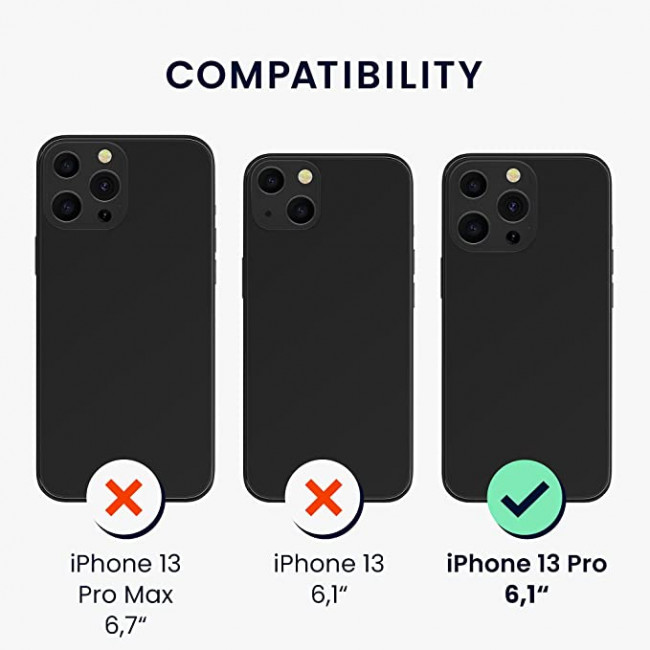 KW iPhone 13 Pro Θήκη Σιλικόνης TPU με Μεταλλικό Λουράκι - Διάφανη / Black - 55966.01