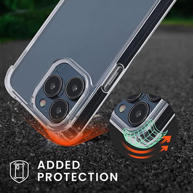 KW iPhone 13 Pro Θήκη Σιλικόνης TPU με Μεταλλικό Λουράκι - Διάφανη / Black - 55966.01