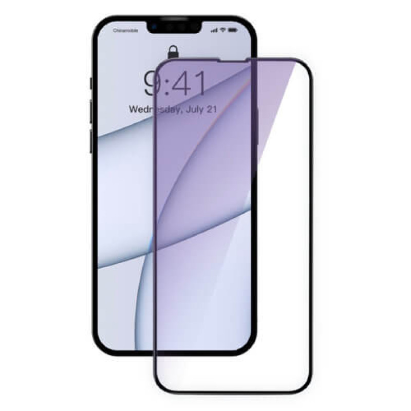 Baseus iPhone 13 Pro Max 0.3mm Anti-Blue Light Case Friendly Full Screen Αντιχαρακτικό Γυαλί Οθόνης - 2 Τεμάχια - Black - SGQP010501