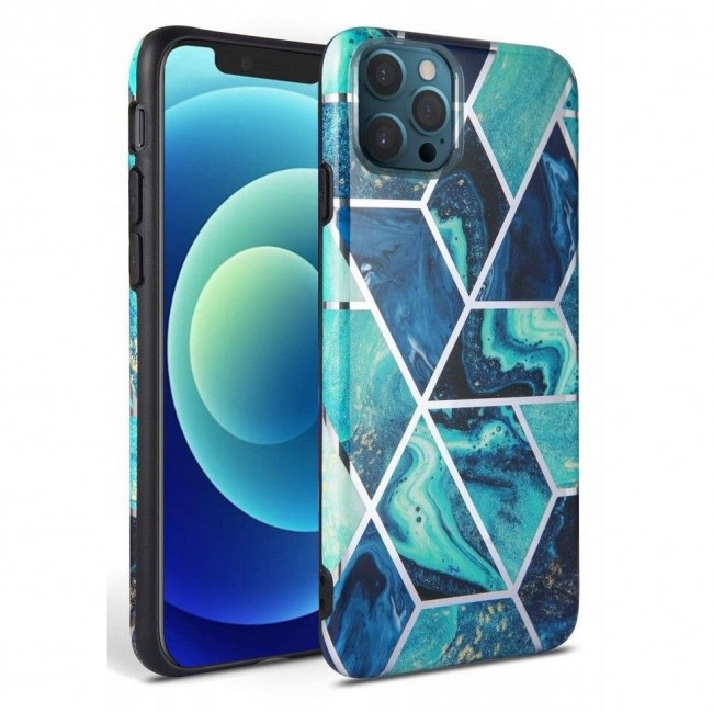 Tech-Protect iPhone 12 Pro Max Θήκη Σιλικόνης TPU Marble - Blue