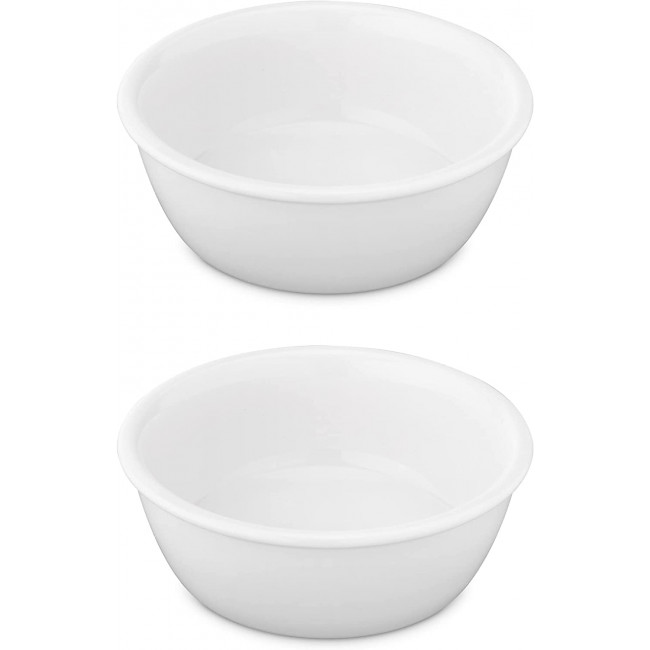 Navaris Cat Bowls - Σετ με 2 Ανταλλακτικά Κεραμικά Μπολ Φαγητού και Νερού - 300-350 ml - White - 57207.2