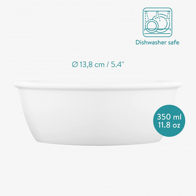 Navaris Cat Bowls - Σετ με 2 Ανταλλακτικά Κεραμικά Μπολ Φαγητού και Νερού - 300-350 ml - White - 57207.2