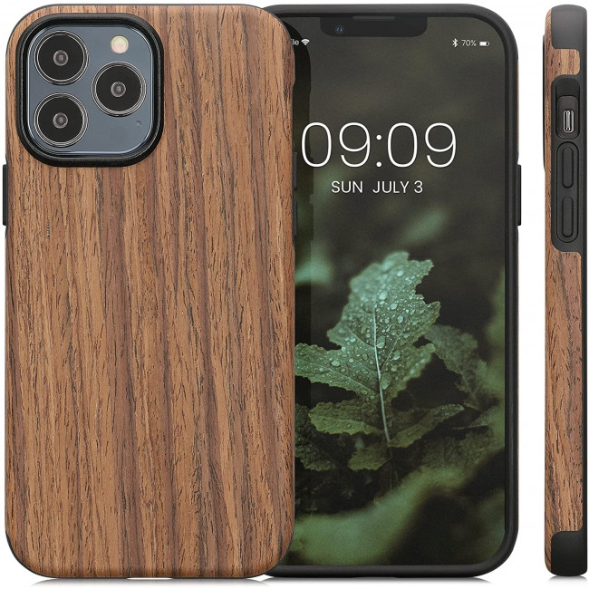 KW iPhone 13 Pro Max Θήκη Σιλικόνης TPU Design Two-Tone Wood - Woodgrain Brown - 58304.01