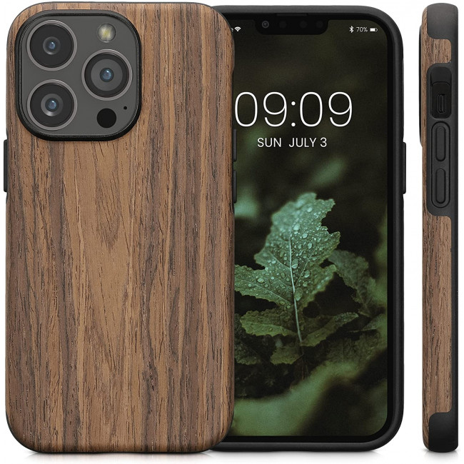 KW iPhone 13 Pro Θήκη Σιλικόνης TPU Design Two-Tone Wood - Woodgrain Brown - 58303.01