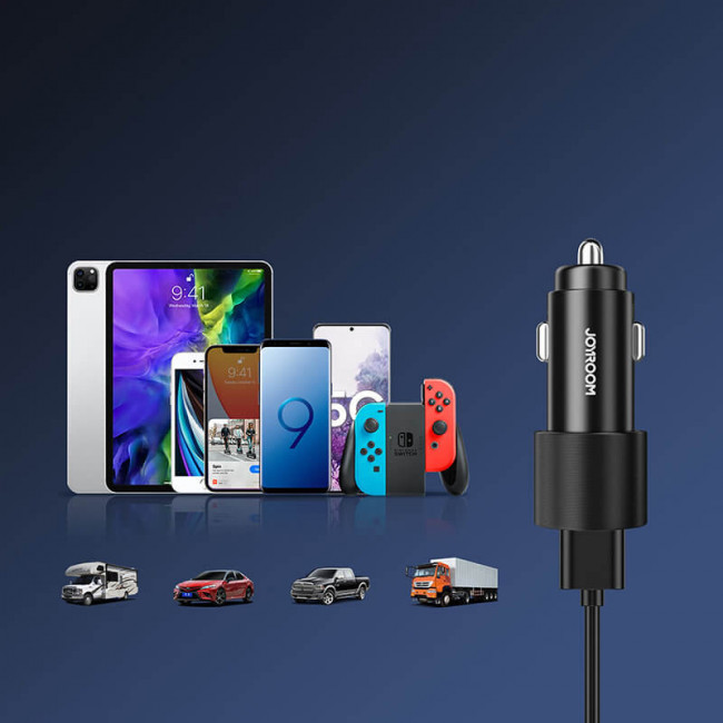 Joyroom JR-CL10 Car Charger Φορτιστής Κινητών στο Αυτοκίνητο με 2 Θύρες USB 24W - Black